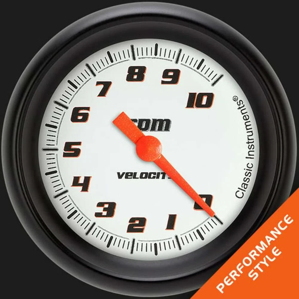 Velocity White 2 5_8_ Tachometer VS383WBPF